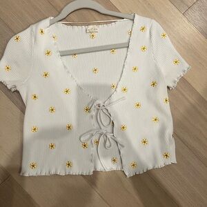 sunflower tie crop top